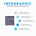 Website, Browser, Business, Corporate, Page, Web, Webpage Solid Icon Infographics 5 Steps Presentation Background Royalty Free Stock Photo