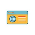 Website browser window with globe icon and user interface elements Royalty Free Stock Photo