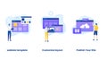Website builder concept vector illustration set Royalty Free Stock Photo