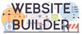 Website builder typographic header. Support and development