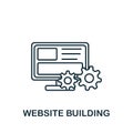 Website Building icon. Monochrome simple Web Design icon for templates, web design and infographics Royalty Free Stock Photo