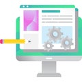 Website building icon web design vector isolated Royalty Free Stock Photo