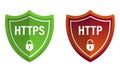 Website Certificate Badges - Secure and Insecure Network Connection