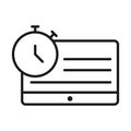 Website clock time connection online education and development elearning line style icon