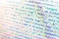 Website codes on computer monitor. Source code close-up. Displaying program code on computer. Royalty Free Stock Photo