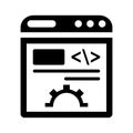 Website, coding, development icon. Black vector graphics Royalty Free Stock Photo