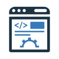 Website, coding, development icon. Simple editable vector design isolated on a white background Royalty Free Stock Photo