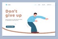 Website concept of overcoming difficulties and risks, flat vector illustration.