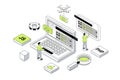 Website Creating Isometric Concept Royalty Free Stock Photo
