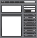 Website dark gray elements and modules Royalty Free Stock Photo