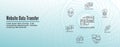 Website Data Transfer Icon Set and Web Header Banner Royalty Free Stock Photo