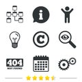 Website database icon. Copyrights and repair.