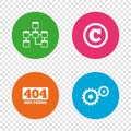 Website database icon. Copyrights and repair.