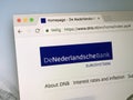 Website of of De Nederlandsche Bank DNB - Bank of the Netherlands
