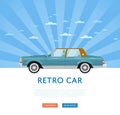 Website design with classic retro sedan