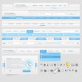 Website design navigation template elements with icons set Royalty Free Stock Photo