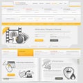 Website design navigation template elements with icons set Royalty Free Stock Photo