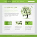 Website design template with green tree Royalty Free Stock Photo