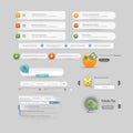 Website design template menu elements with icons