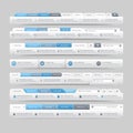 Website design template navigation elements with icons set Royalty Free Stock Photo