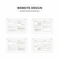 Website design wireframe examples isolated on white background Royalty Free Stock Photo
