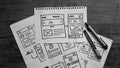 Website Design Wireframe Examples Of Web Royalty Free Stock Photo