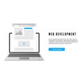 Website development concept. Website or landing page template on computer display. Blogging or content create concept. Vector