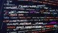 Website development. Developer working on program codes in office. Computer program. Programmer workplace. Programming code. Royalty Free Stock Photo