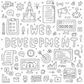 Website development doodles Royalty Free Stock Photo