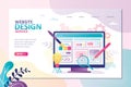 Website development landing page template. Creativity process. New idea, creation of an online store or blog