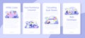 Website development mobile application banner set. HTML coding process Royalty Free Stock Photo