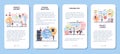 Website development mobile application banner set. Support Royalty Free Stock Photo