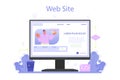 Website development online service or platform. HTML coding process Royalty Free Stock Photo