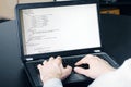 Website development process - programmer writing code Royalty Free Stock Photo