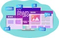 Website development, program code. Personal computer with program code Royalty Free Stock Photo