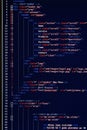Website development - programming code on computer screen Royalty Free Stock Photo