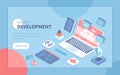 Website Development Programming Coding. Design, user experience UX, user interface UI. Website layout elements, photo, video Royalty Free Stock Photo