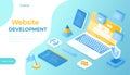 Website Development, Programming, Coding. Design, user experience UX, user interface UI. Website layout elements, photo, video Royalty Free Stock Photo
