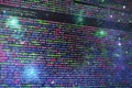 Website development. Server logs analysis. Closeup developing programming and coding technologies. Developer working on web sites Royalty Free Stock Photo