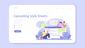 Website development web banner or landing page. HTML coding process Royalty Free Stock Photo
