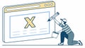 Website error page, internet problem and 404 error vector design Generative AI