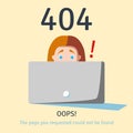 Website Error 404. Page Not Found. Vector illustration.