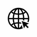 Website, Globe With Arrow Vector Icon Illustration