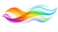 A website header design consisting of an abstract colorful wave, digitally created, and set against a clean white Royalty Free Stock Photo