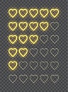 Website hearts rating vector isolated neon icons