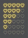 Website hearts rating vector isolated neon icons