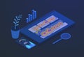 Website Heatmap Insights and Behavior Analytic Digital Tools illustration. Heatmap and page speed website seo