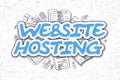 Website Hosting - Cartoon Blue Text. Business Concept.