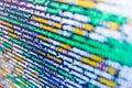Website HTML Code on the Laptop Display Closeup Photo. Webdesigner Workstation.