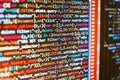Website HTML Code on the Laptop Display Closeup Photo. Royalty Free Stock Photo